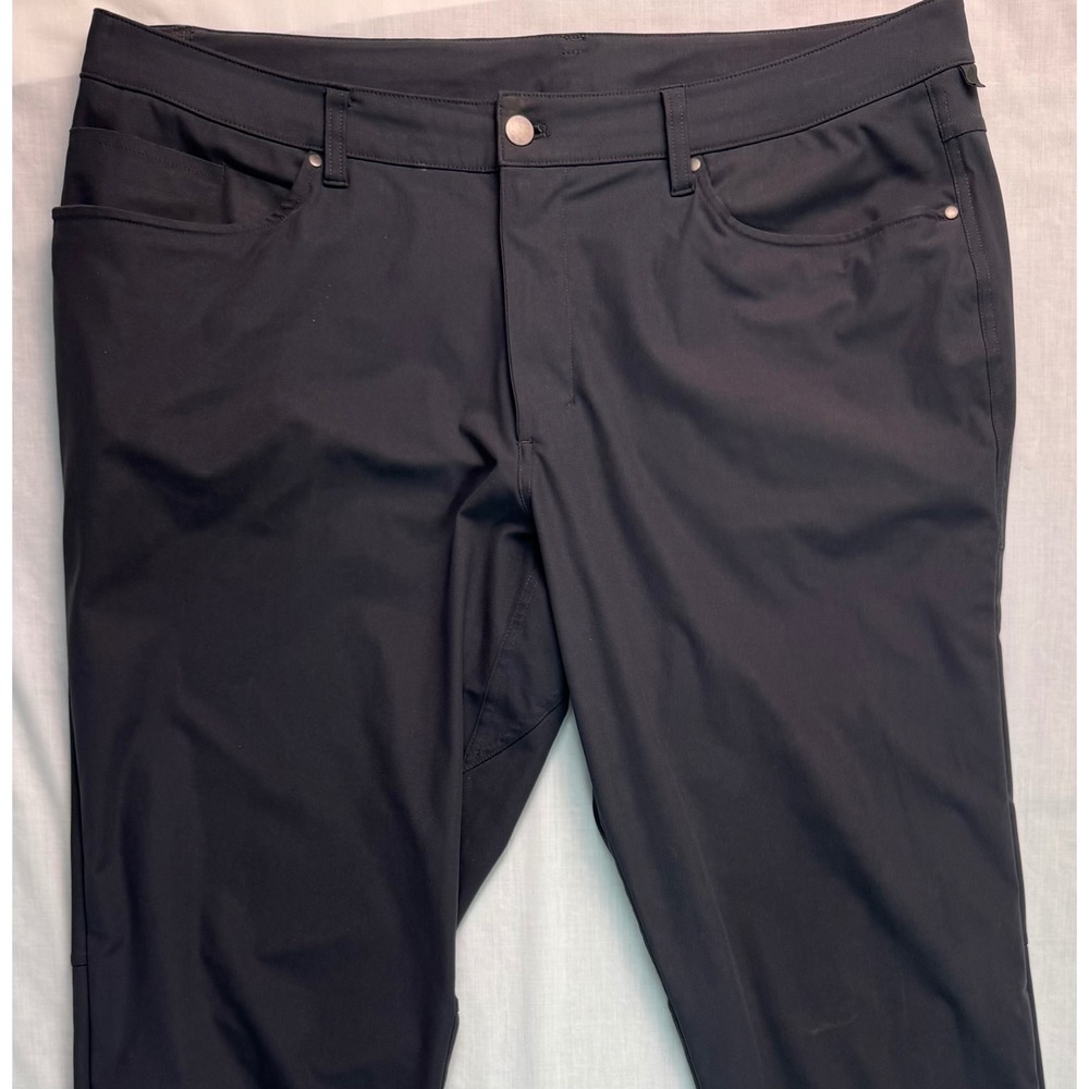 Lululemon ABC Pant Classic Warpstreme Black Mens 38x34 Five Pocket Trousers - Picture 5 of 15